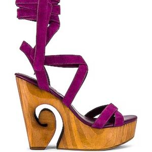 DUNDAS x REVOLVE Purple Wedge Shoes with Sculptural Heel
